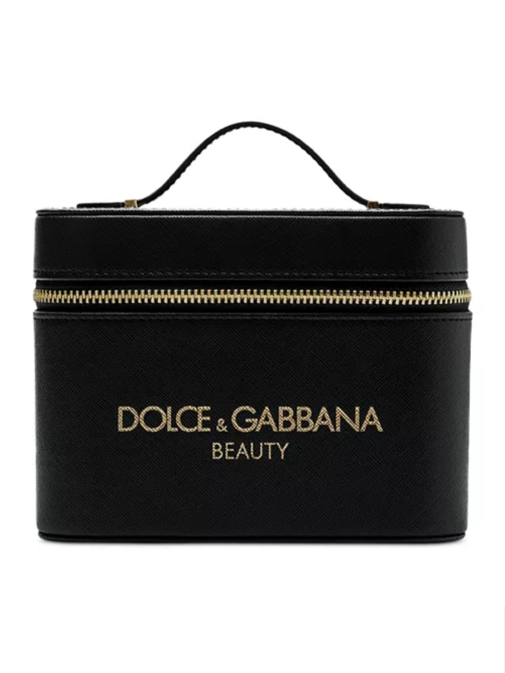 Authentic Dolce & Gabbana Beauty Black Faux Leather Vanity Case with top handle